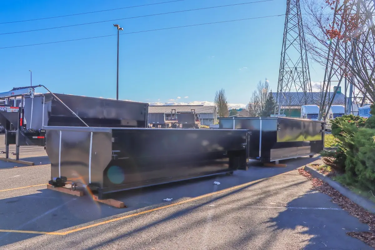 Roll-off dumpster ready for waste disposal at job site for Construction Dumpster Rental in North Riverside